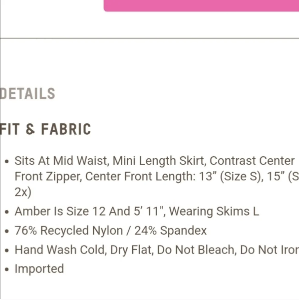 NWT SKIMS Sporty Zipper Swim Mini Skirt Hibiscus Pink XS